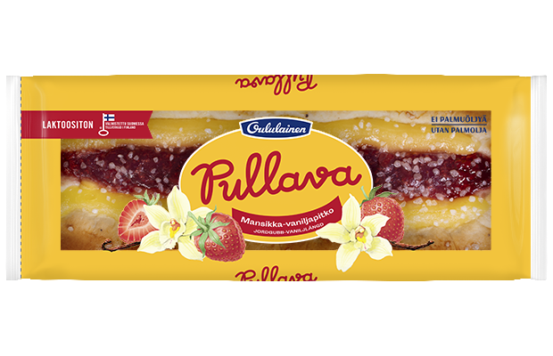 Oululainen Pullava Strawberry and Vanilla sweet loaf 400g