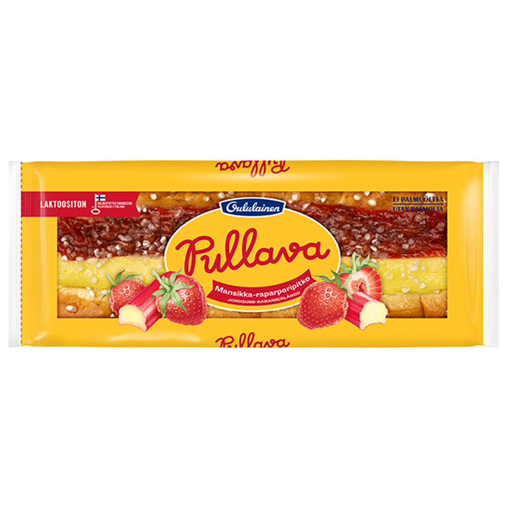 Oululainen Pullava Strawberry-rhubarb sweet loaf 400g, seasonal taste