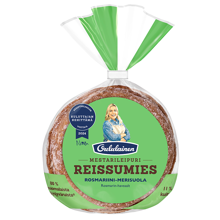 Oululainen Reissumies Mestarileipuri Rosemary and Sea salt 4pcs 235g, rye bread