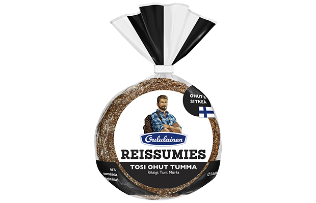 Oululainen Reissumies Really Thin Dark 5pcs 200g, wholegrain rye bread