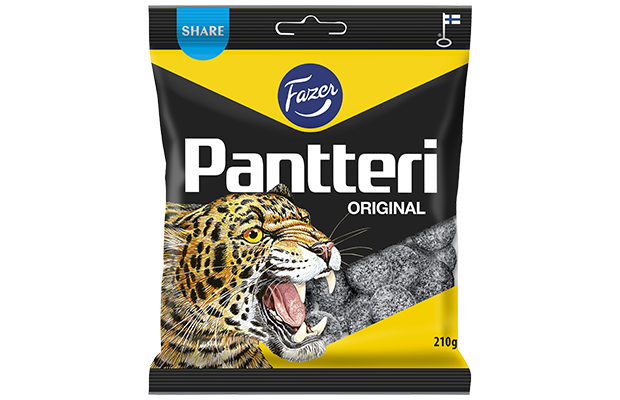 Pantteri salmiakkilakritsi karkkipussi 210 g