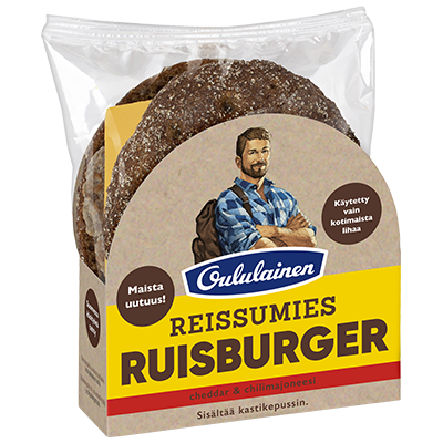 Oululainen Reissumies Rye burger 160g