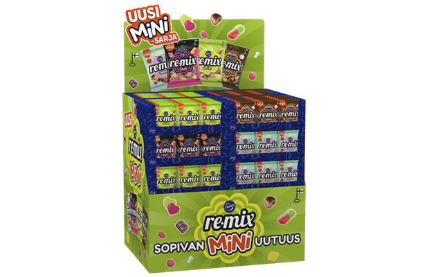 Remix Mini Sour, Choco, Minis, Duo karkkipussi 100-120g x 288 4var SekaPL