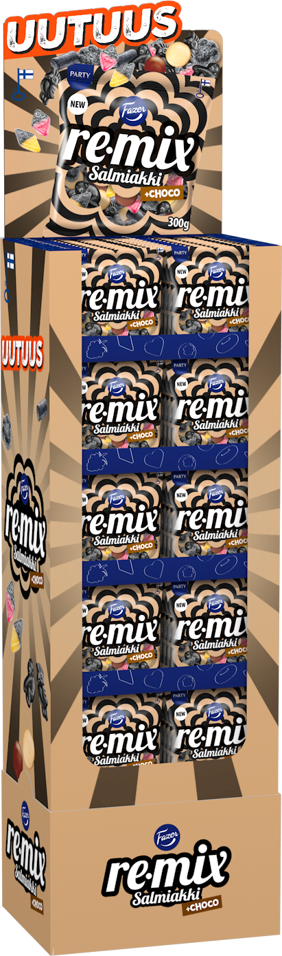 Remix Salmiakki +choco karkkipussi 300gx60 DSP