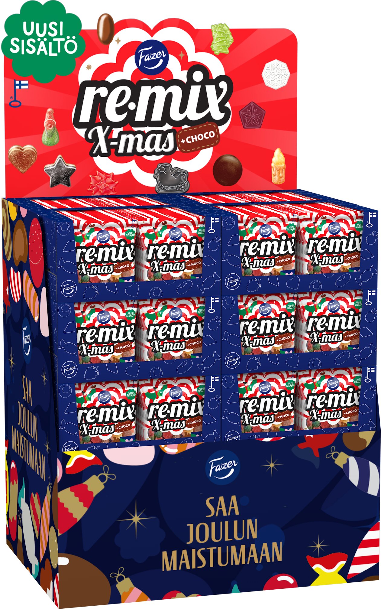 Remix Xmas +choco karkkipussi 400gx144 PL