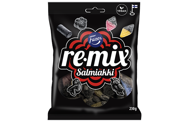 Remix Salmiakki salty liquorice bag 230g