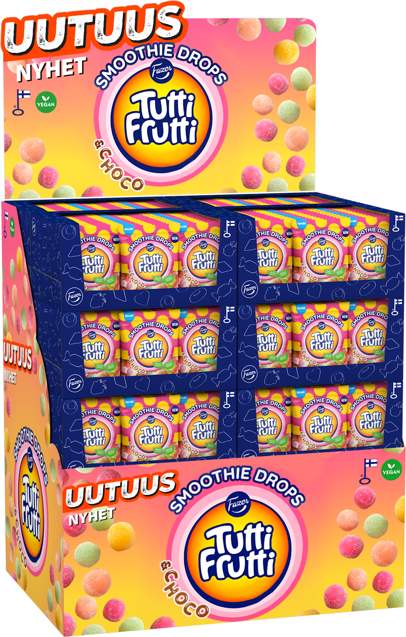 Tutti Frutti Smoothie Drops karkkipussi 100g PL