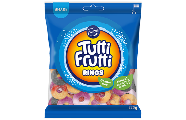 Tutti Frutti Rings karkkipussi 220 g