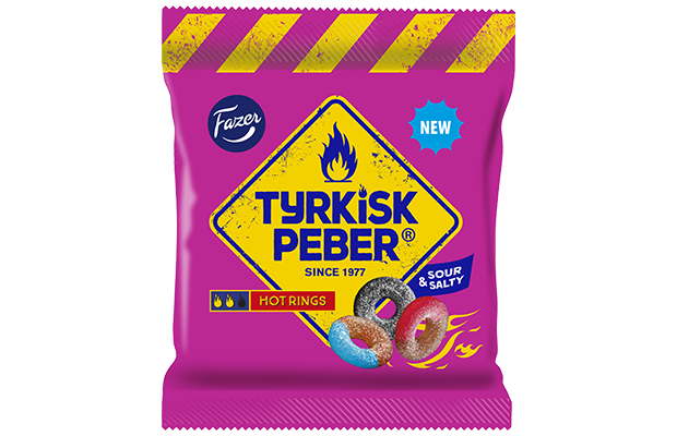 Tyrkisk Peber Hot karkkipussi Rings 150g