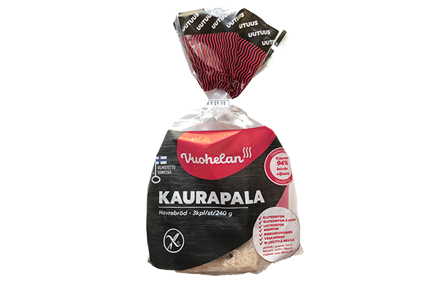 Vuohelan gluteeniton Kaurapala 3kpl 240g